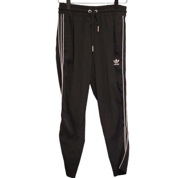 2/$18 Adidas Black Striped Track Running Performance Pants Joggers Extra Small - Picture 1 of 7